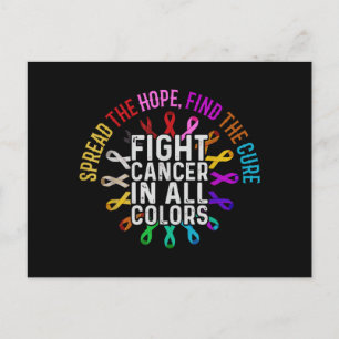 Fight Cancer in All and Every Colour - Ribbons Flo Postcard