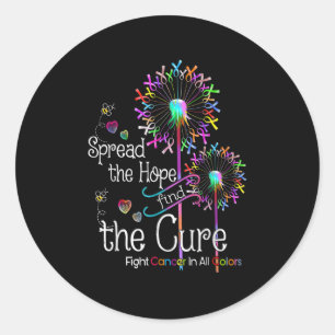 Fight Cancer In All And Every Colour Ribbons Flowe Classic Round Sticker