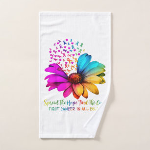 Fight Cancer in All and Every Colour Ribbons Flowe Hand Towel
