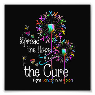 Fight Cancer In All And Every Colour Ribbons Flowe Photo Print