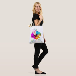 Fight Cancer in All and Every Colour Ribbons Flowe Tote Bag