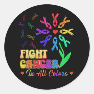 Fight Cancer In All Color Struggling Survivor Supp Classic Round Sticker