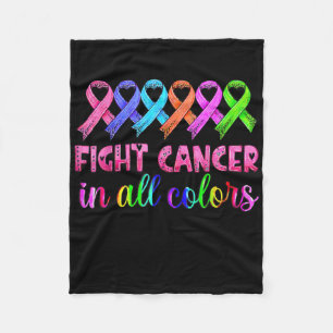 Fight Cancer In All Colour Breast Cancer Awareness Fleece Blanket