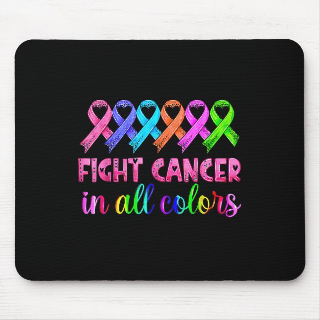 Fight Cancer In All Colour Feather Breast Cancer A Mouse Pad (Front)