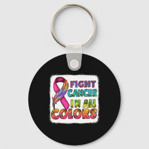 Fight Cancer In All Colour Fight Cancer Feather Ri Key Ring