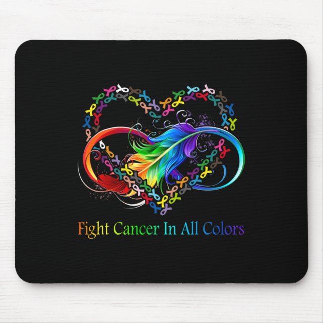 Fight Cancer in All Colour Fight Cancer Feather Ri Mouse Pad (Front)