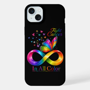 fight cancer in all colours rainbow butterfly iPhone 15 plus case
