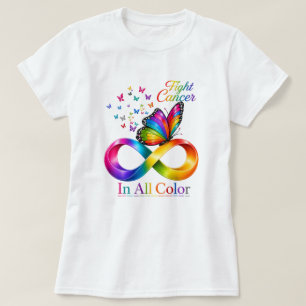 fight cancer in all colours rainbow butterfly T-Shirt