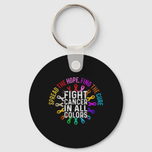 Fight Cancer in and Every Colour - Ribbons Flower Key Ring