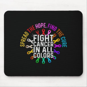 Fight Cancer in and Every Colour - Ribbons Flower Mouse Pad