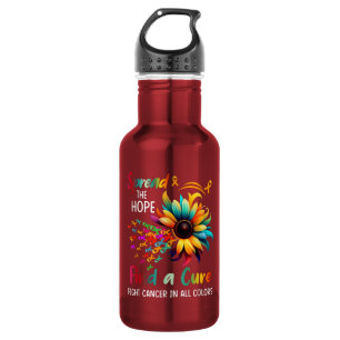 Fight Cancer in Spread-Hope Find A Cure Sunflower 532 Ml Water Bottle