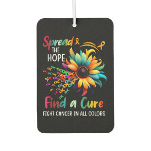 Fight Cancer in Spread-Hope Find A Cure Sunflower Car Air Freshener
