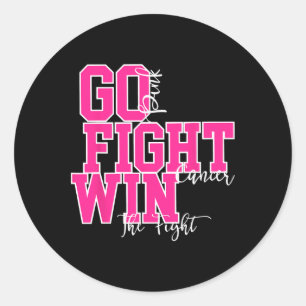 Fight Cancer Pink Breast Cancer Awareness Warrior Classic Round Sticker