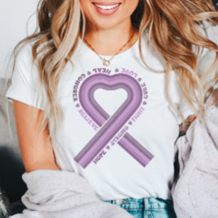 Fight Cancer Purple Awareness Ribbon Warrior Hope T-Shirt