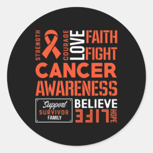 Fight Cancer Ribbon 5  Classic Round Sticker