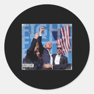 Fight Cd Cover Classic Round Sticker