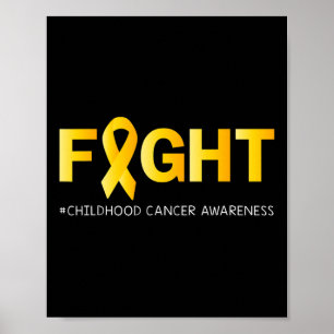 Fight Childhood Cancer Awareness Golden Ribbon for Poster