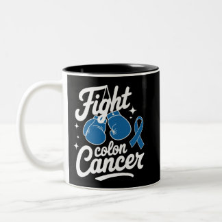 Fight Colon Cancer Blue Ribbon Colon Cancer Two-Tone Coffee Mug