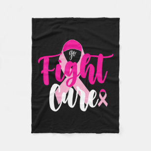 Fight Cure Pink Ribbon Breast Cancer Awareness Sur Fleece Blanket