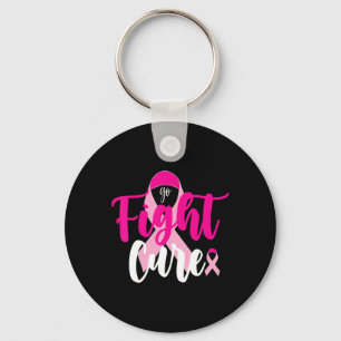 Fight Cure Pink Ribbon Breast Cancer Awareness Sur Key Ring