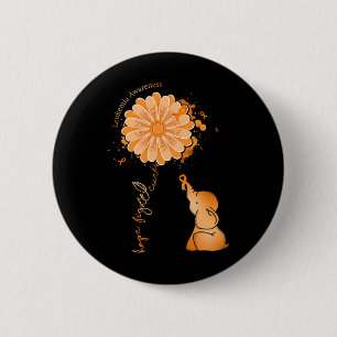 Fight Cure Sunflower Elephant Leukaemia Awareness 6 Cm Round Badge