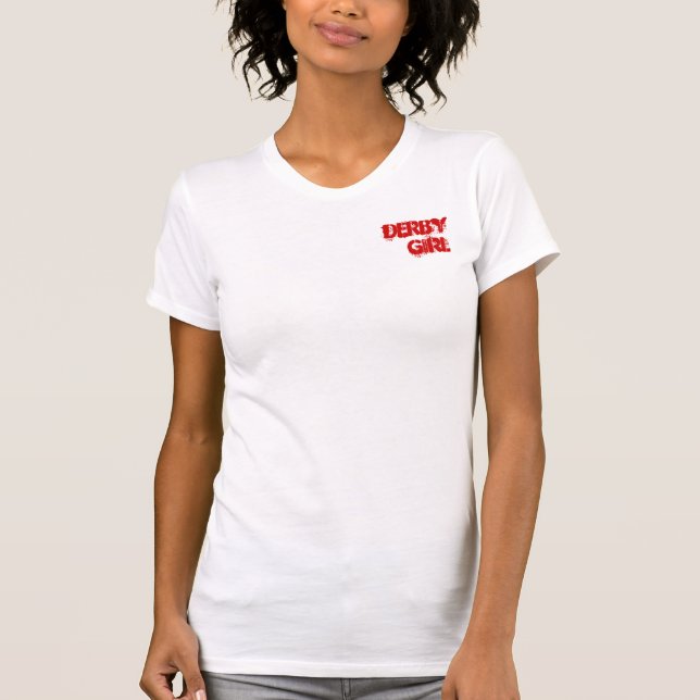 Fight Derby V Neck Wht T-Shirt (Front)