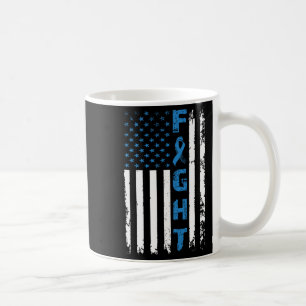 Fight Diabetes Awareness Support American Flag Pre Coffee Mug