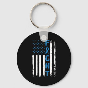 Fight Diabetes Awareness Support American Flag Pre Key Ring