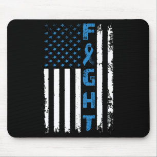 Fight Diabetes Awareness Support American Flag Pre Mouse Pad