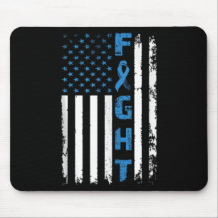 Fight Diabetes Awareness Support American Flag Tan Mouse Pad