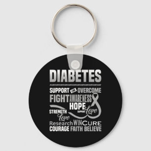 Fight Diabetes Awareness Support Hope Believe  Key Ring