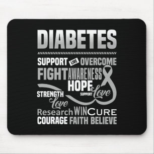 Fight Diabetes Awareness Support Hope Believe Mouse Pad