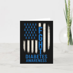 Fight Diabetes Awareness - Usa Flag Support  Card