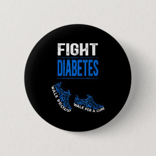 Fight Diabetes Blue Ribbon Scute Ss Cute Sss Suppo 6 Cm Round Badge