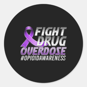 Fight Drug Overdose Opioid Awareness 2 Classic Round Sticker