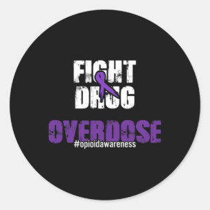 Fight Drug Overdose Opioid Awareness Classic Round Sticker