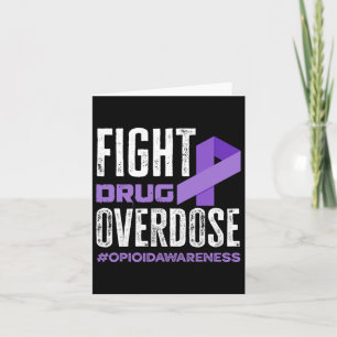 Fight Drug Overdose Pruple Ribbon Opioid Overdose Card