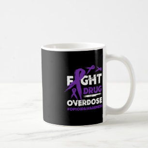 Fight Drug Overdose Pruple Ribbon Opioid Overdose  Coffee Mug