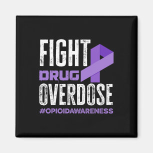 Fight Drug Overdose Pruple Ribbon Opioid Overdose Magnet