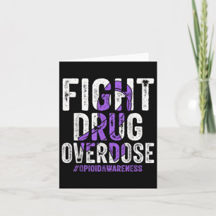 Fight Drug Overdose Purple Ribbon Opioid Overdose Card