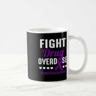 Fight Drug Overdose Purple Ribbon Opioid Overdose Coffee Mug