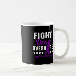 Fight Drug Overdose Purple Ribbon Opioid Overdose  Coffee Mug