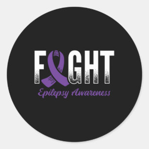 Fight Epilepsy Awareness Classic Round Sticker