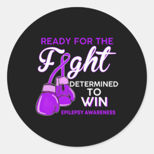 Fight Epilepsy Awareness Purple Butterfly  Classic Round Sticker
