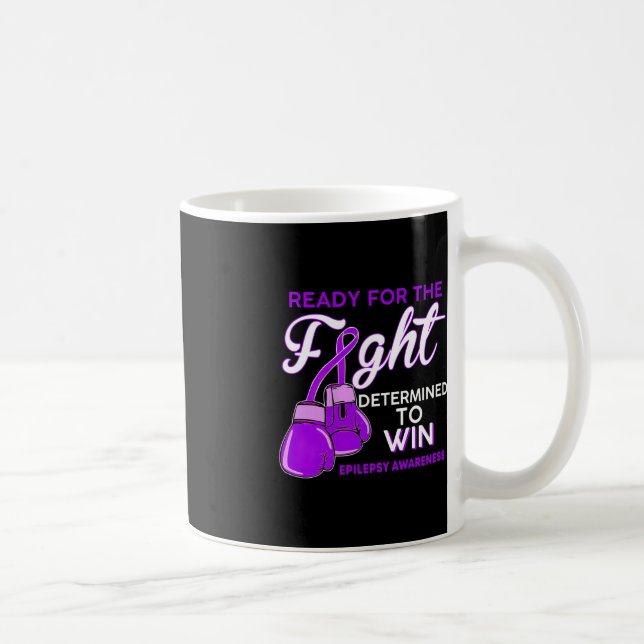Fight Epilepsy Awareness Purple Butterfly  Coffee Mug (Right)