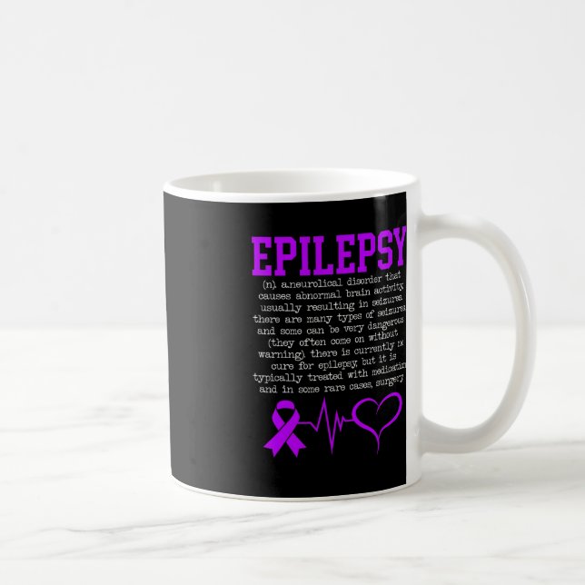 Fight Epilepsy Epileptic Epilepsy Awareness Month  Coffee Mug (Right)
