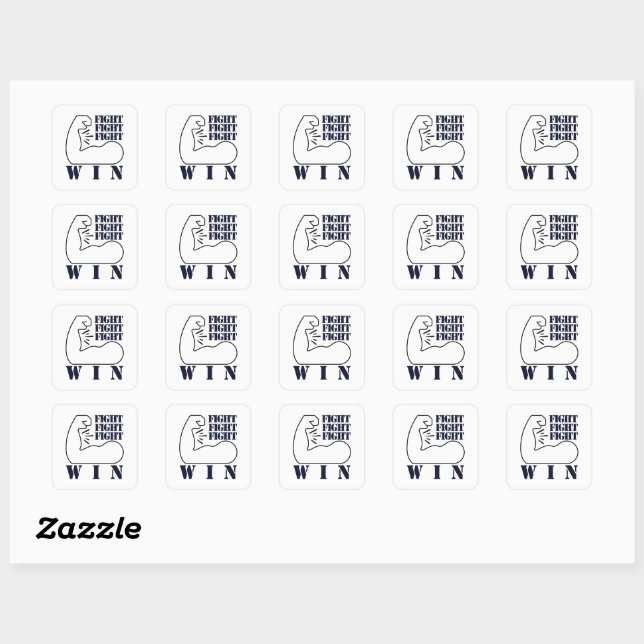 Fight, Fight, Fight, Win Square Sticker (Sheet)