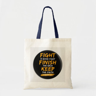 Fight, Finish, Keep the Faith Tote Bag - Inspirati