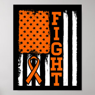 Fight Flag Leukaemia Cancer Gift For Leukaemia F Poster
