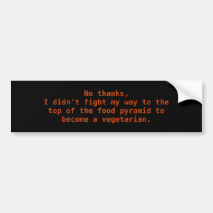 Fight Food Vegetarian Bumper Sticker